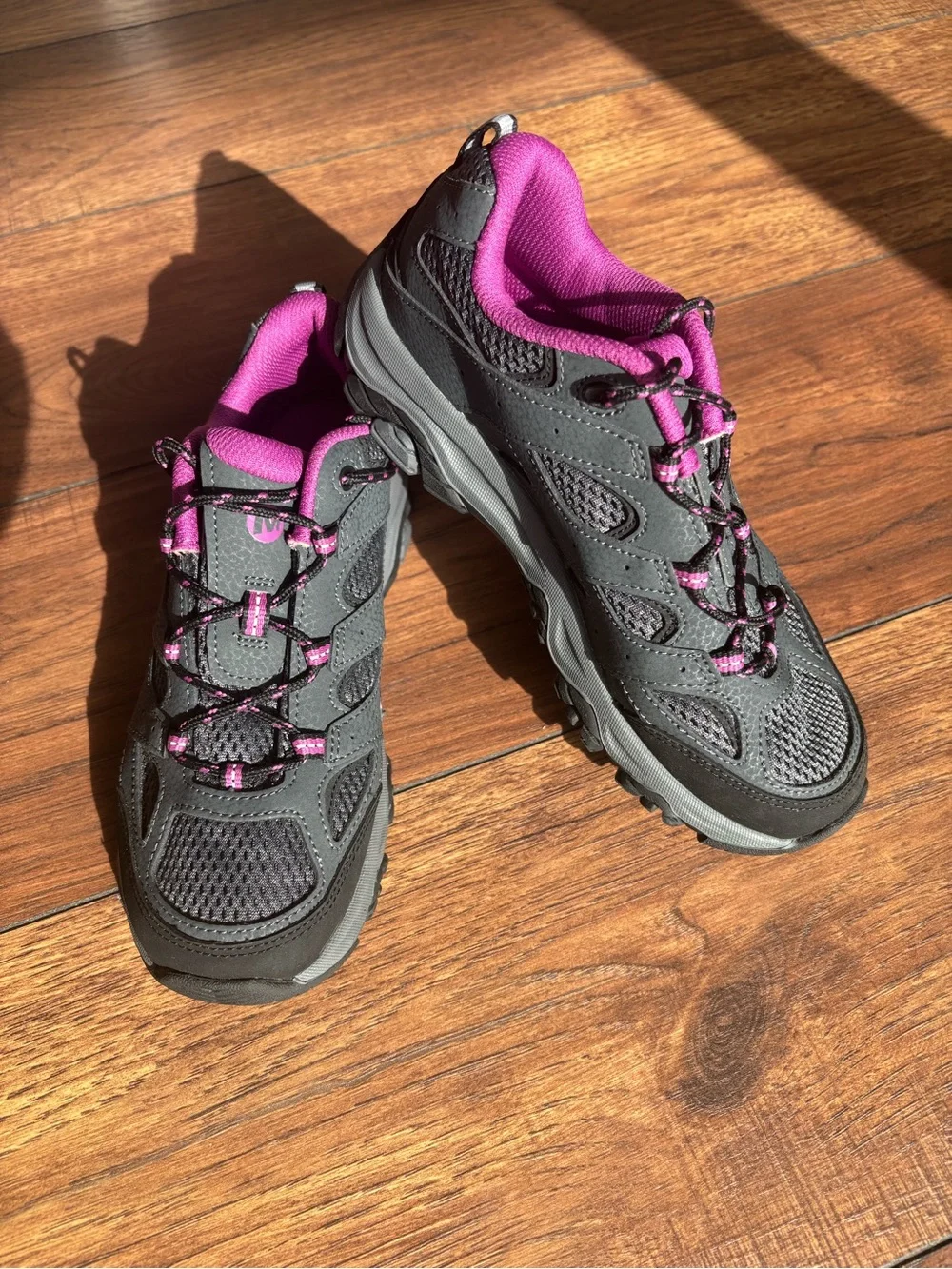 NEW Merrell Girls Moab 3 Low Lace Waterproof Boot Hiking Sneaker -Big Kids 4.5
